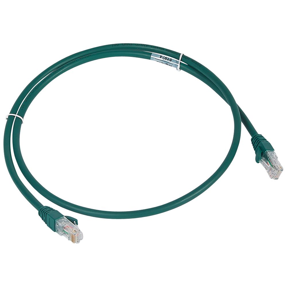 LCS3: kabl za pecovanje, U UTP, CAT 6a, RJ45+RJ45, 100 Oma, zeleni, LSOH 1m