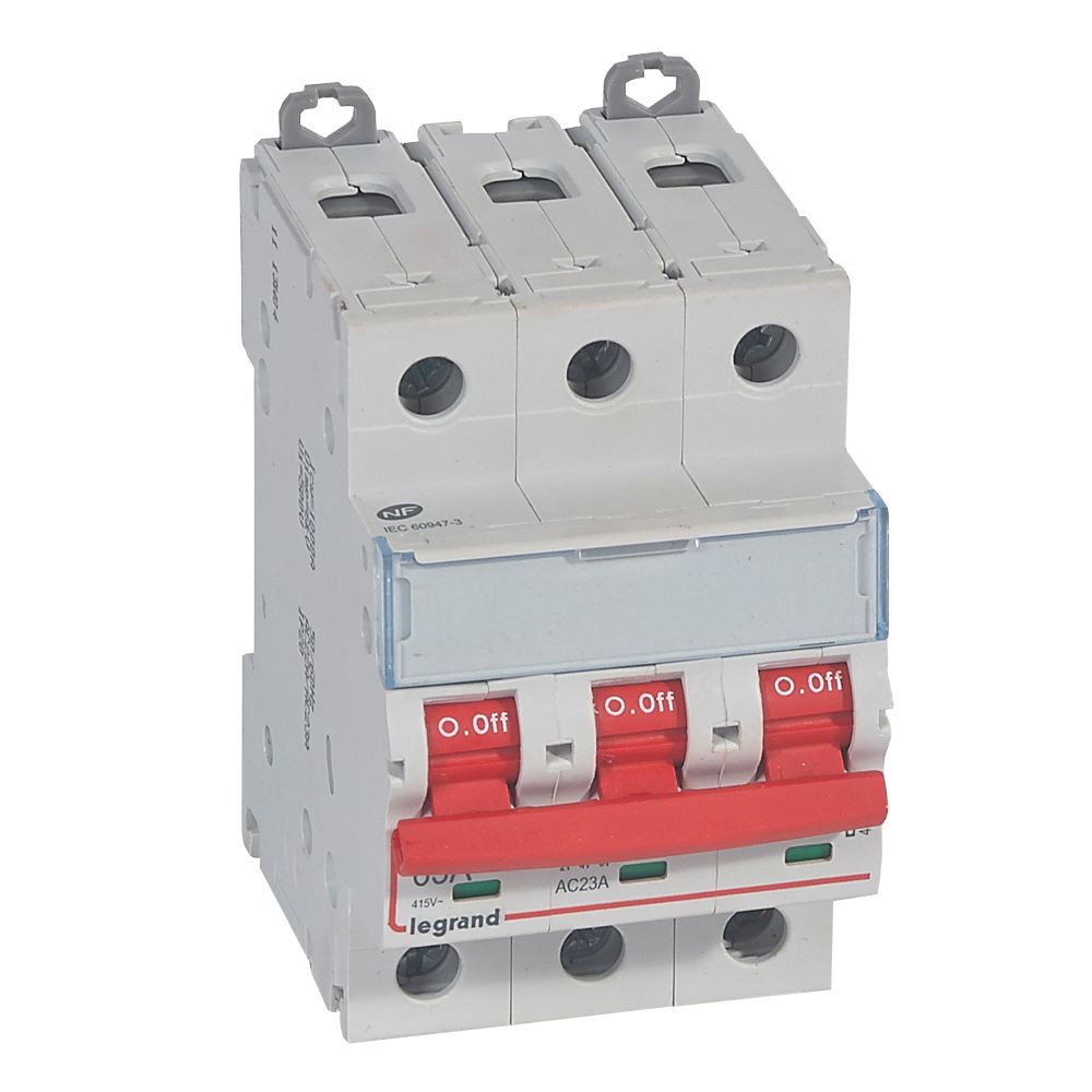 DX3 IS: modularni rastavljac, 3P, 63A, 400V, mogucnost daljinskog okidanja