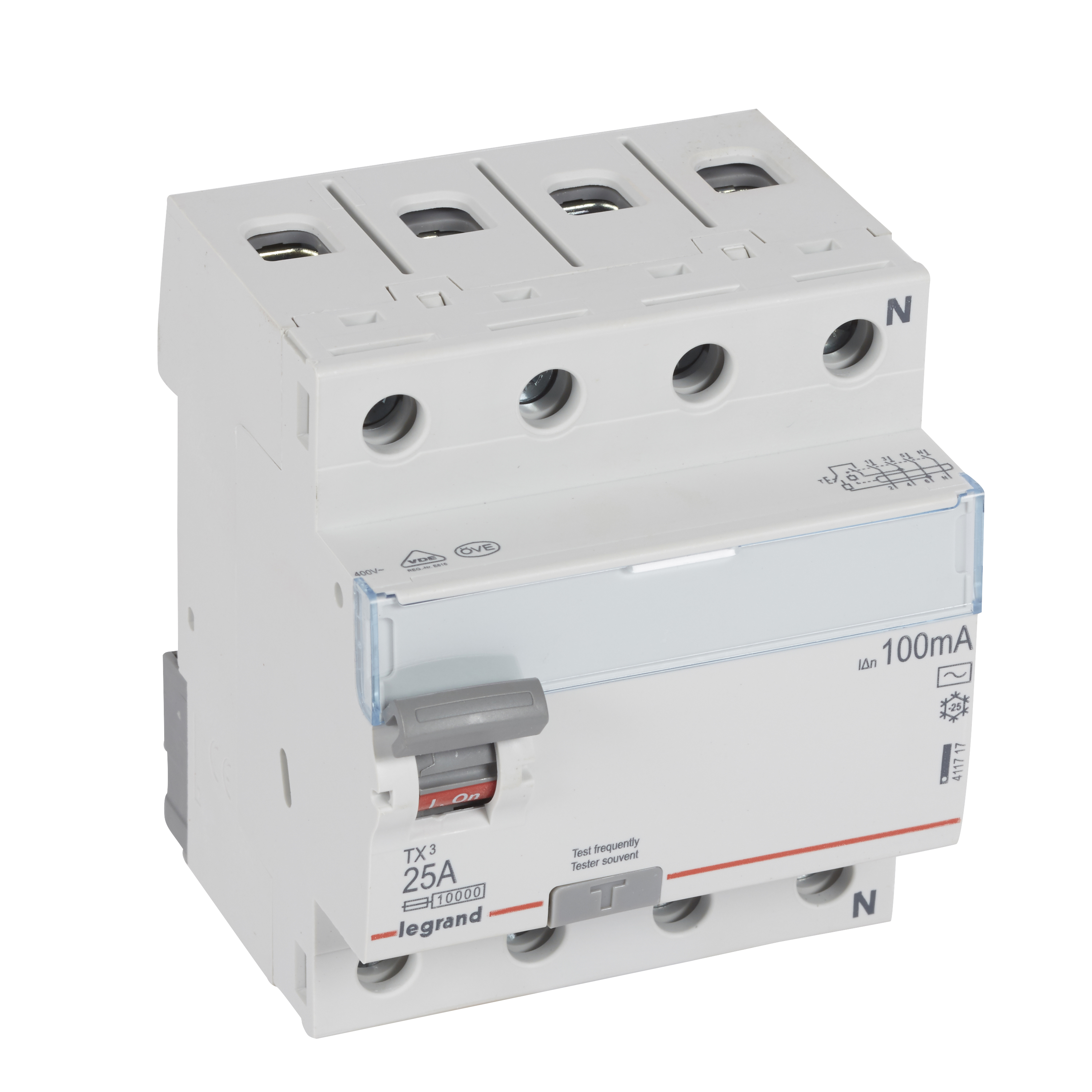 TX3 RCD 4PD 25A AC 100MA