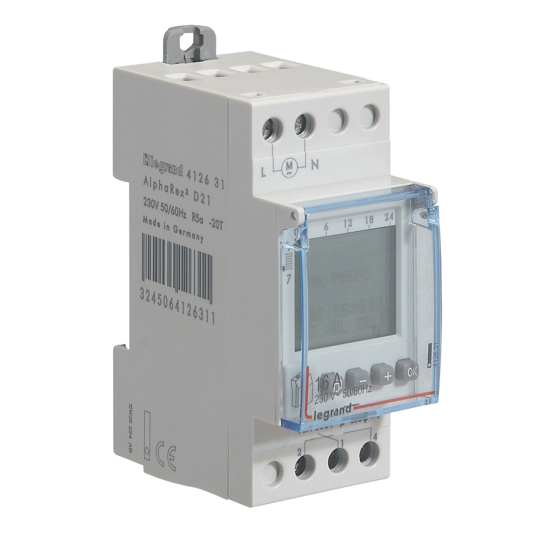 Digitalni jednokanalni progr. vrem. automat , 24 h/7 dana, 230 V AC, 16A, minimalni int. 1s, 1 C/O, autonomija 5 godina