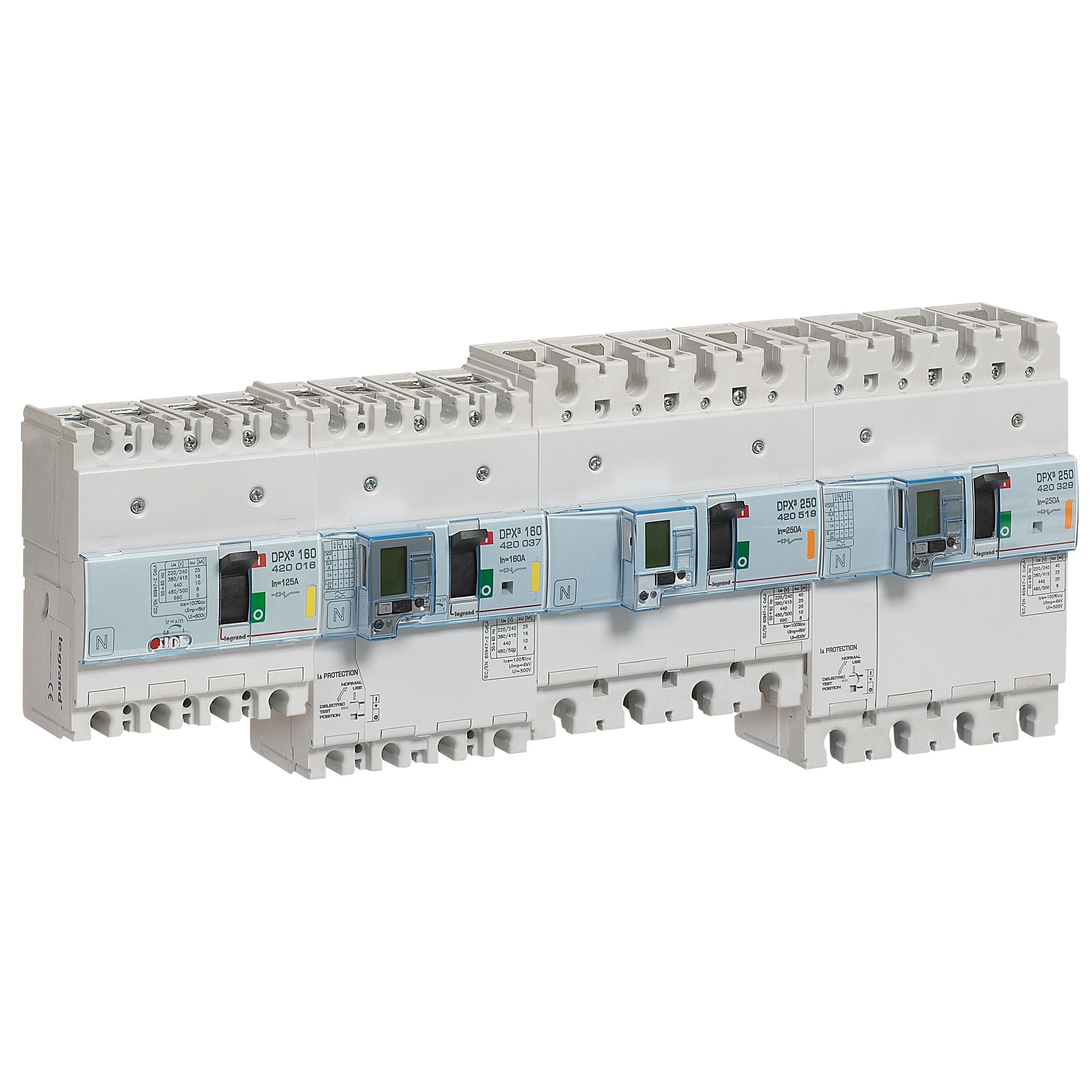 DPX3: kompakt prekidac 250A, 3P, F, FC, In=250A, Un=380/415V (Icu=70kA, Ics=100%Icu), elektronska zastitna jedinica (In=250A, Ir=0.4-1In, Isd=1.5...10In, Tr=3…15s, Tsd=0…0.5s, LCD )