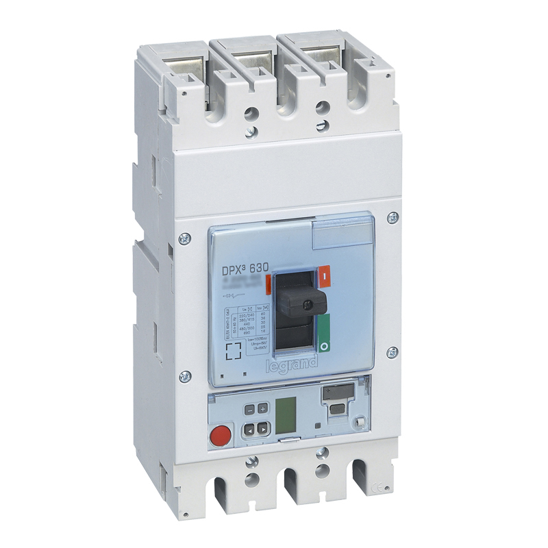 DPX3: kompakt prekidac 630A, 3P, F, FC, In=400A, Un=380/415V (Icu=36kA, Ics=100%Icu), elektronska zastitna jedinica tip S2 (In=400A, Ir=0.4-1In, Isd=1.5...10In, Tr=3…15s, Tsd=0…0.5s, LCD)