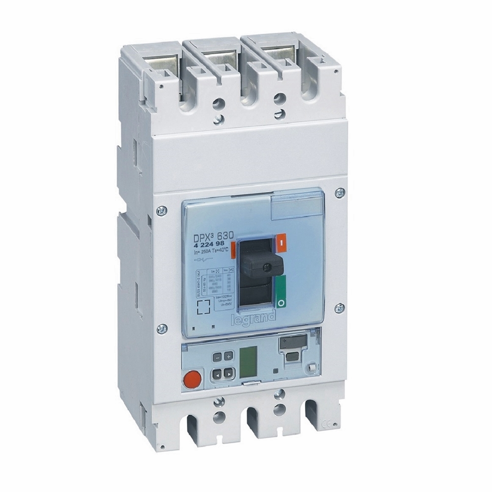 DPX3 630: kompakt prekidac, 3P, F, FC, In=250A, Un=380/415V (Icu=36kA, Ics=100%Icu), elektronska zastitna jedinica S1 (In=250A, Ir=0.4-1In, Isd=1.5...10In)