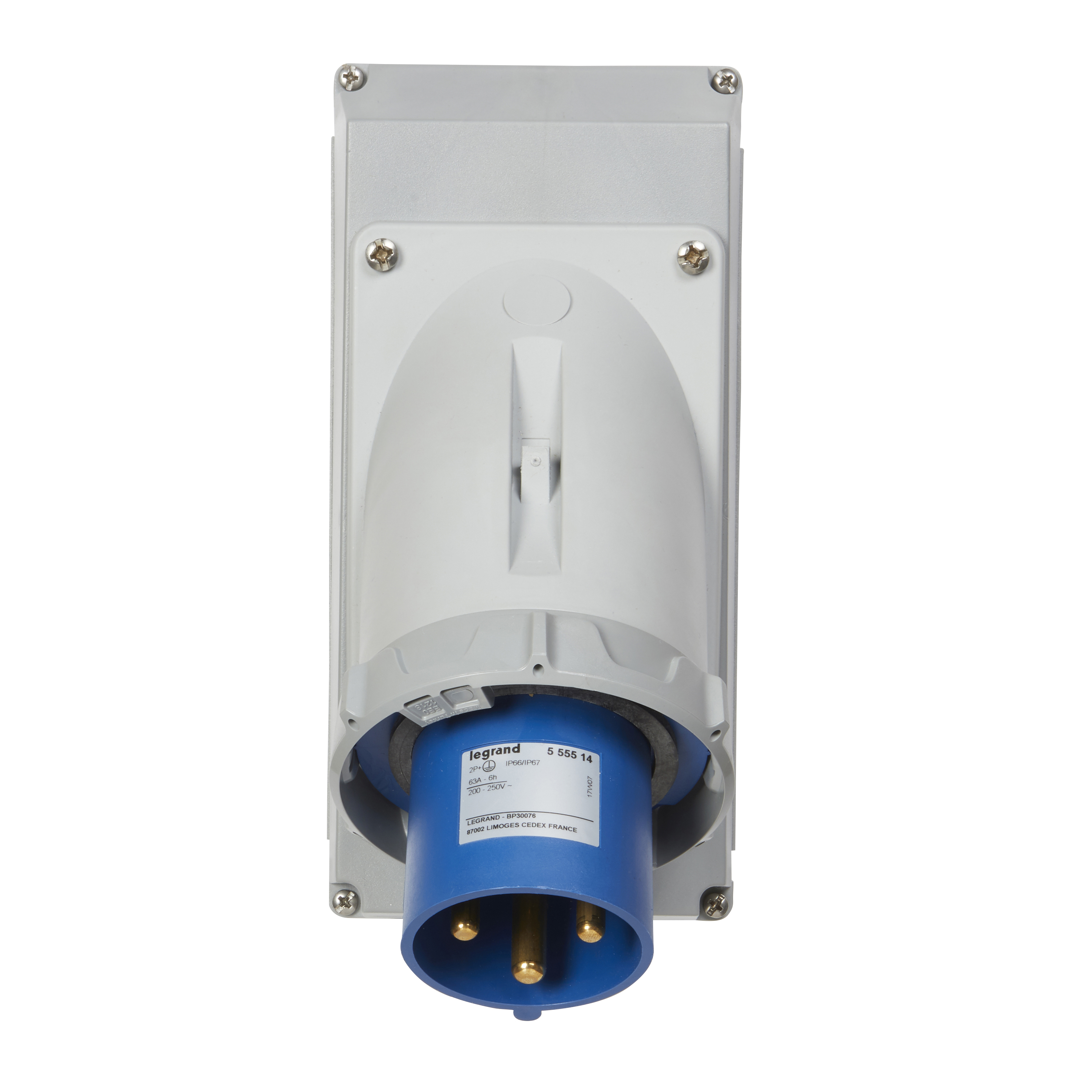 APP.INLET 63A 2P+E 250V IP67