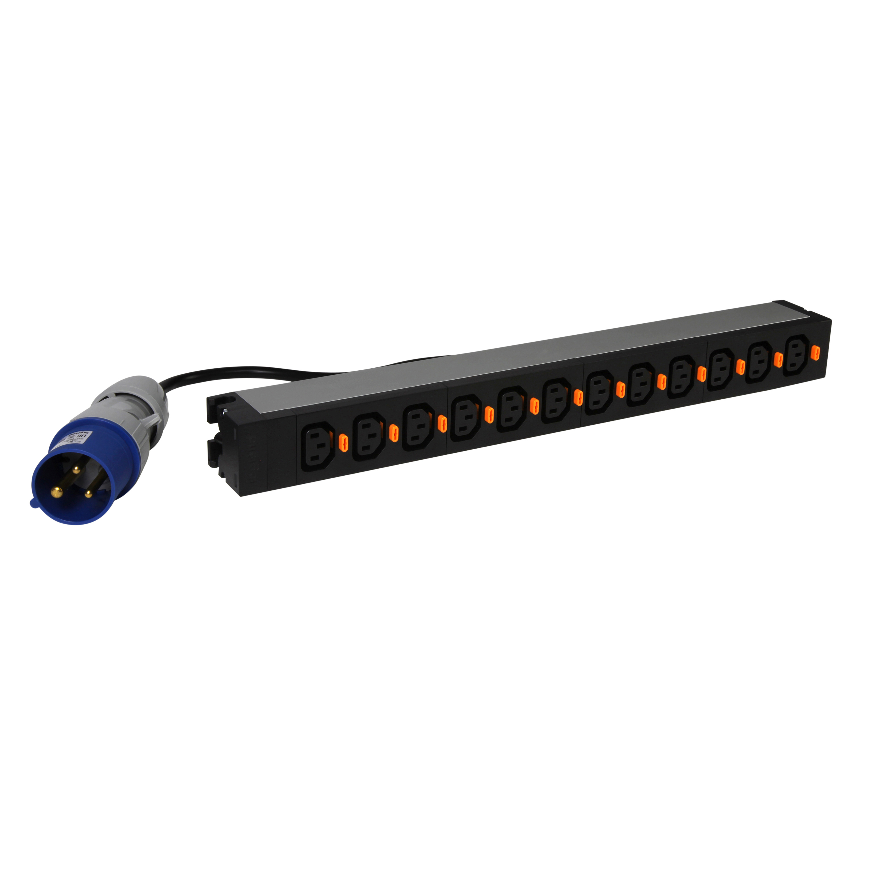 EVO: 19" PDU jedinica sa 12xC13, 3m kabla, 2P+E utikacem 16A IEC 60309, 1U