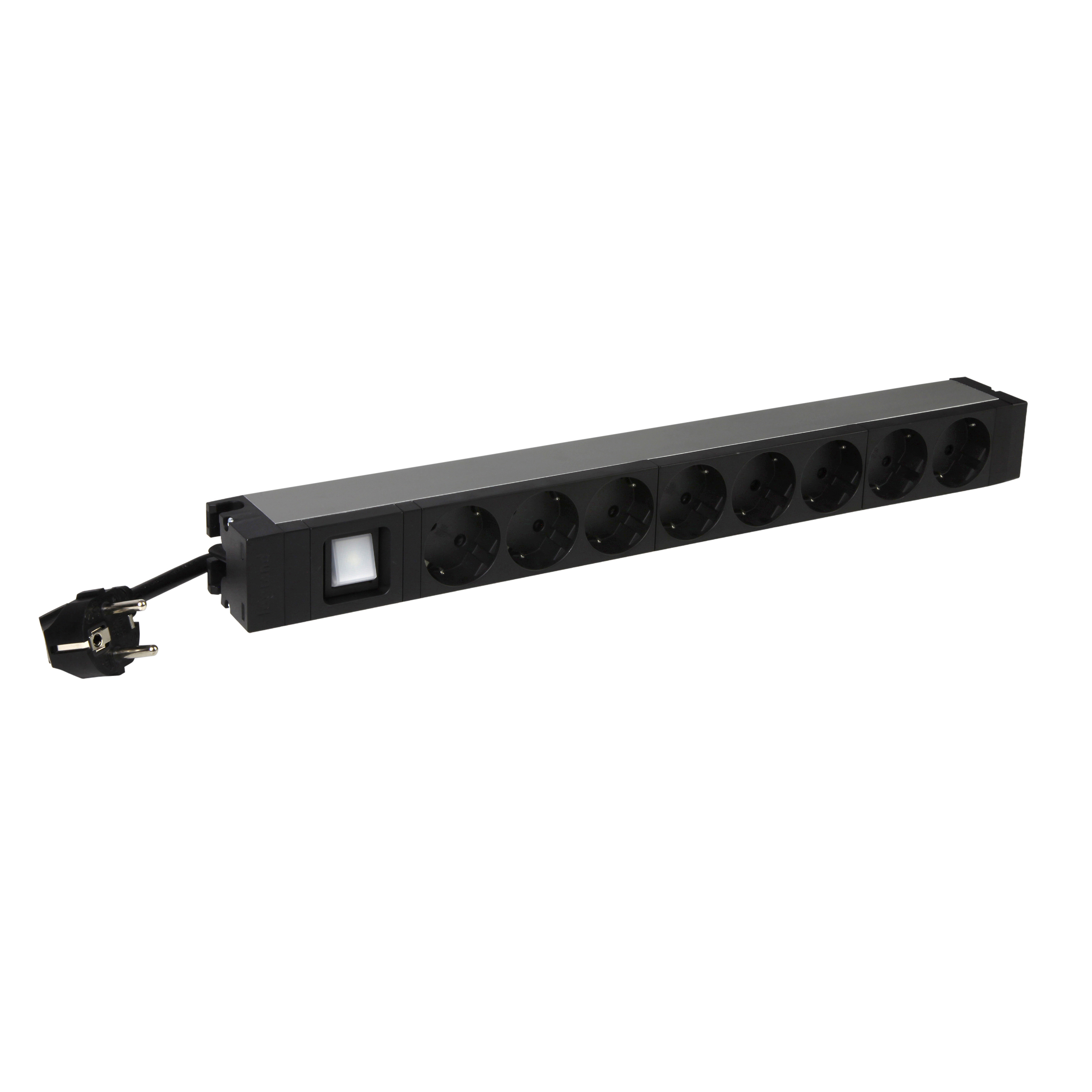 EVO: 19" PDU jedinica sa 8x2P+E, sa prekidacem i 3m kabla, Nemacki standard, 1U