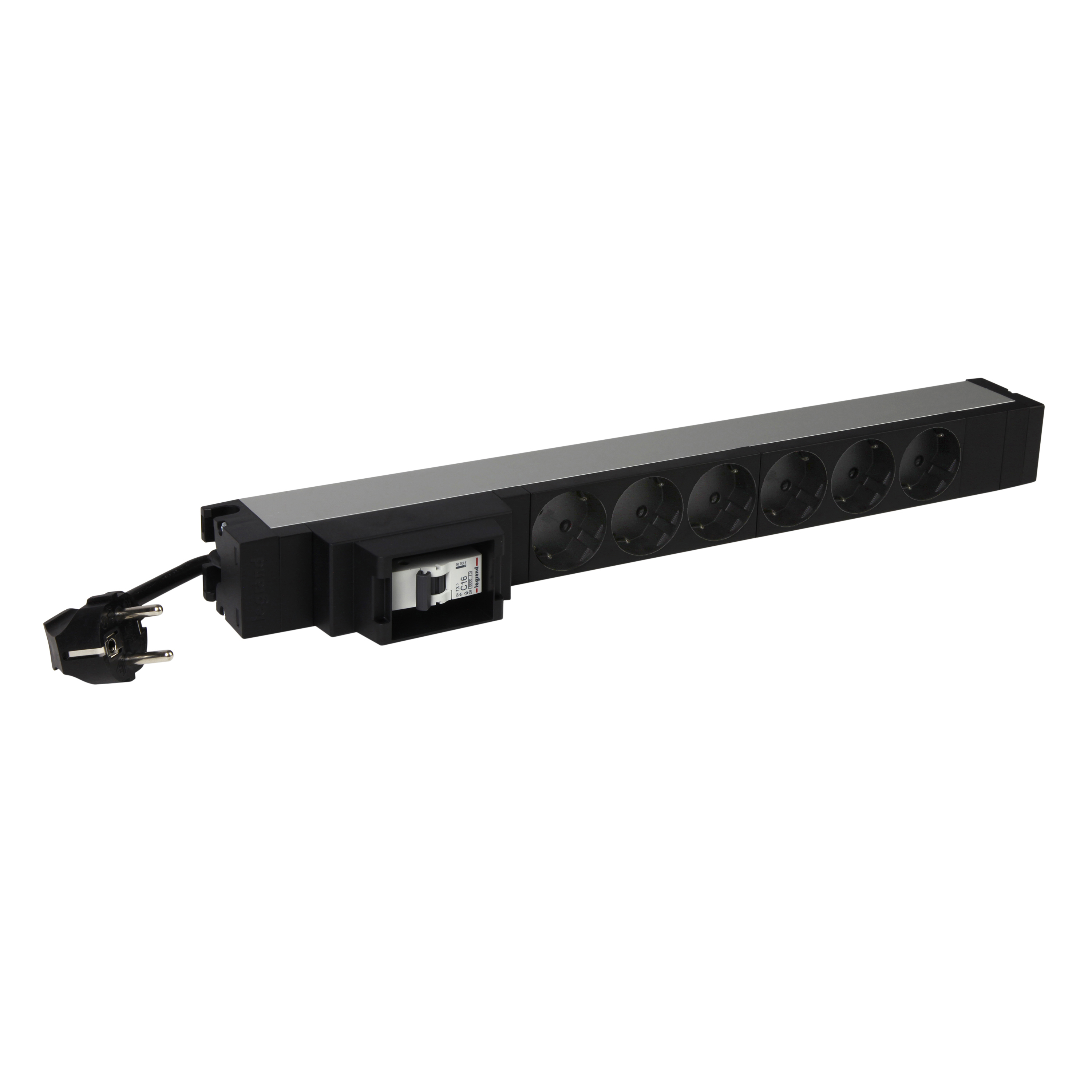 PDU: 19" panel sa 6x2P+E, sa osiguracem, Nemacki standard, 1U