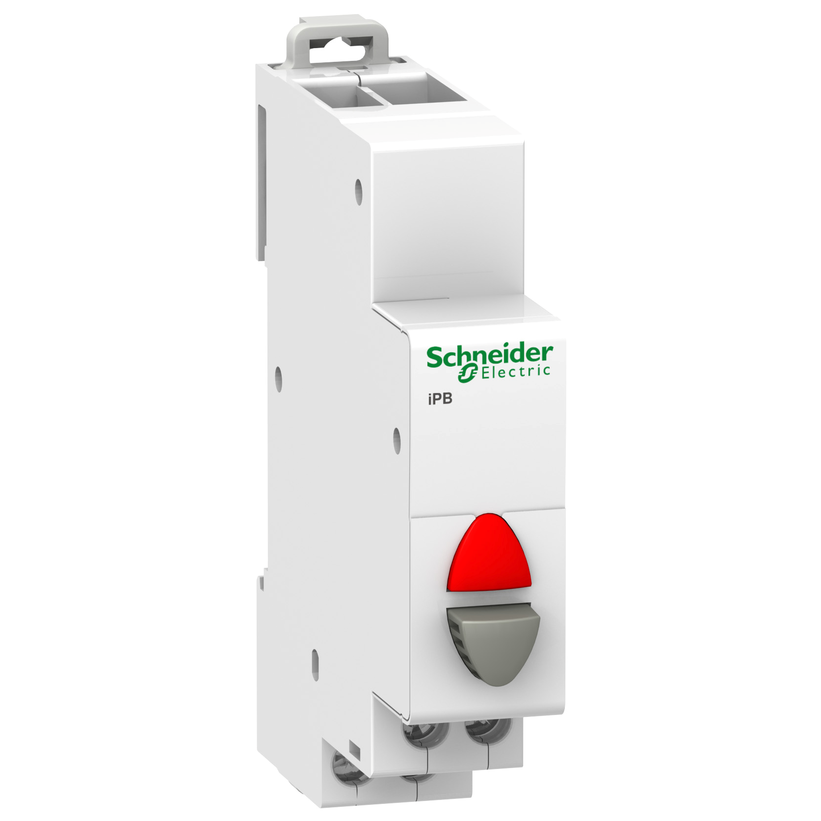 iPB: svetleci taster modularni, 1NC, 110...230V AC, sivi, crvena lampica