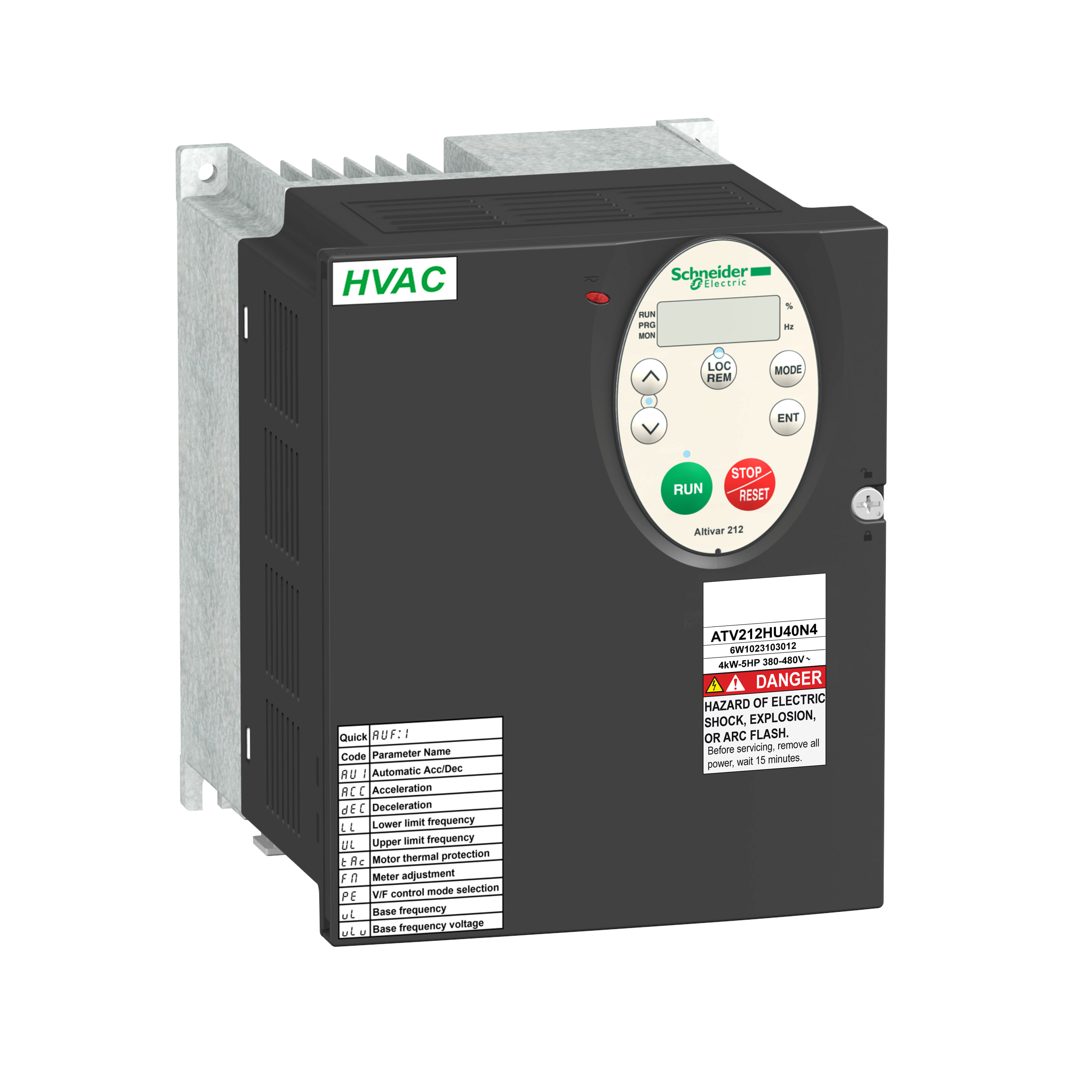 Altivar 212: frekventni regulator brzine trofaznih asinhronih motora (P=4kW), 3F, 380...480V AC, sa EMC filterom C2, IP21