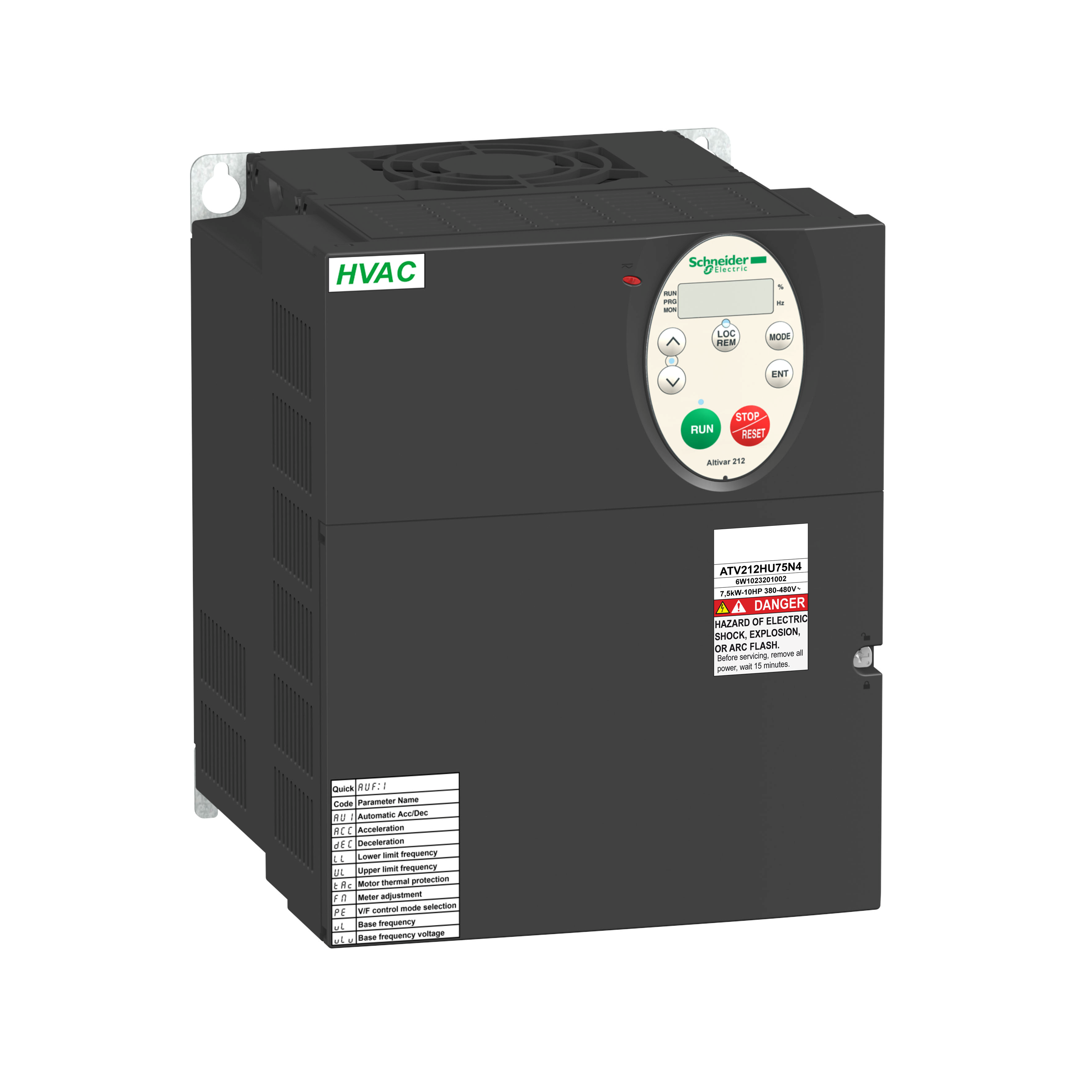 Altivar 212: frekventni regulator brzine trofaznih asinhronih motora (P=7.5kW), 3F, 380...480V AC, sa EMC filterom C2, IP21