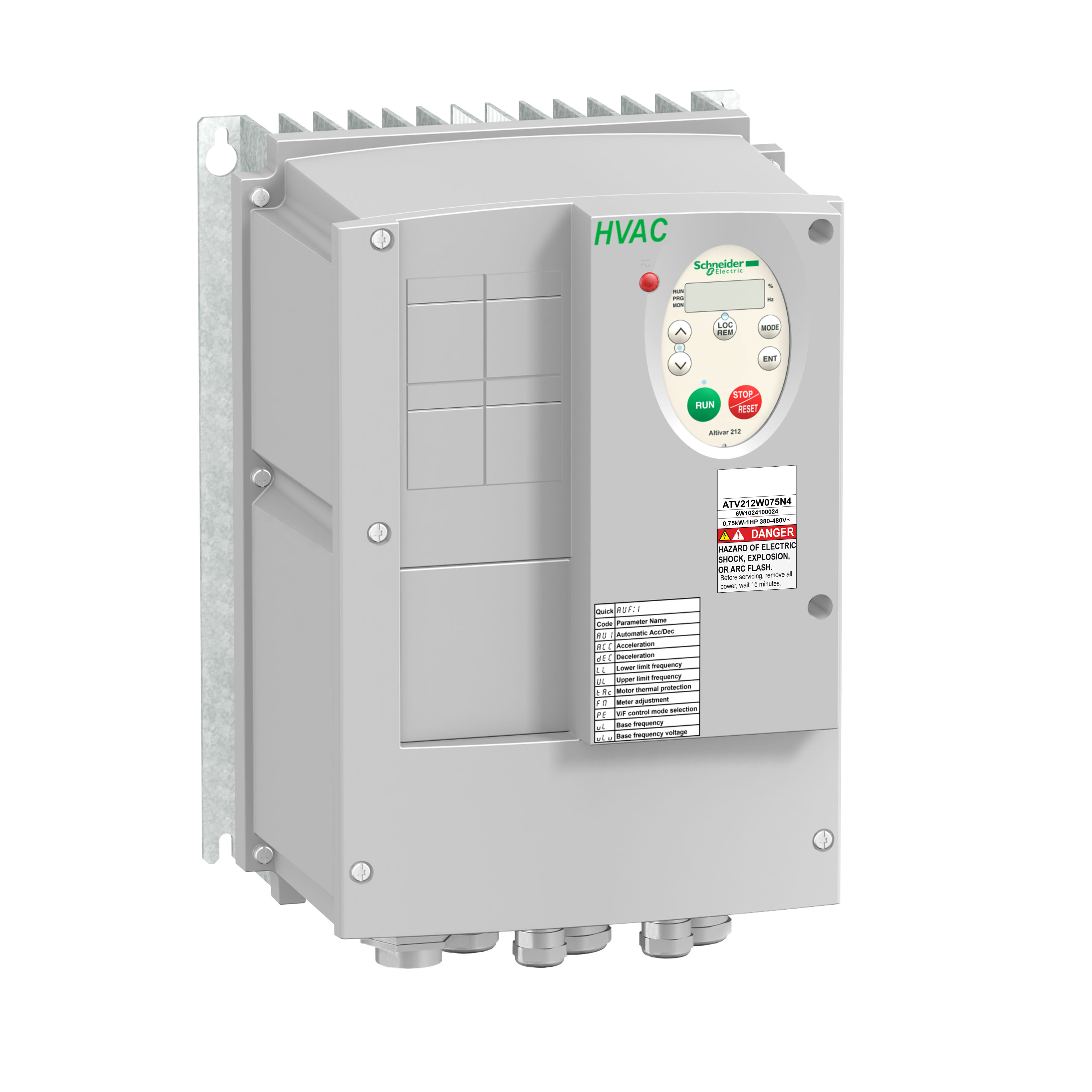 Altivar 212: frekventni regulator brzine trofaznih asinhronih motora (P=1.5kW), 3F, 380...480V AC, sa EMC filterom C2, IP55