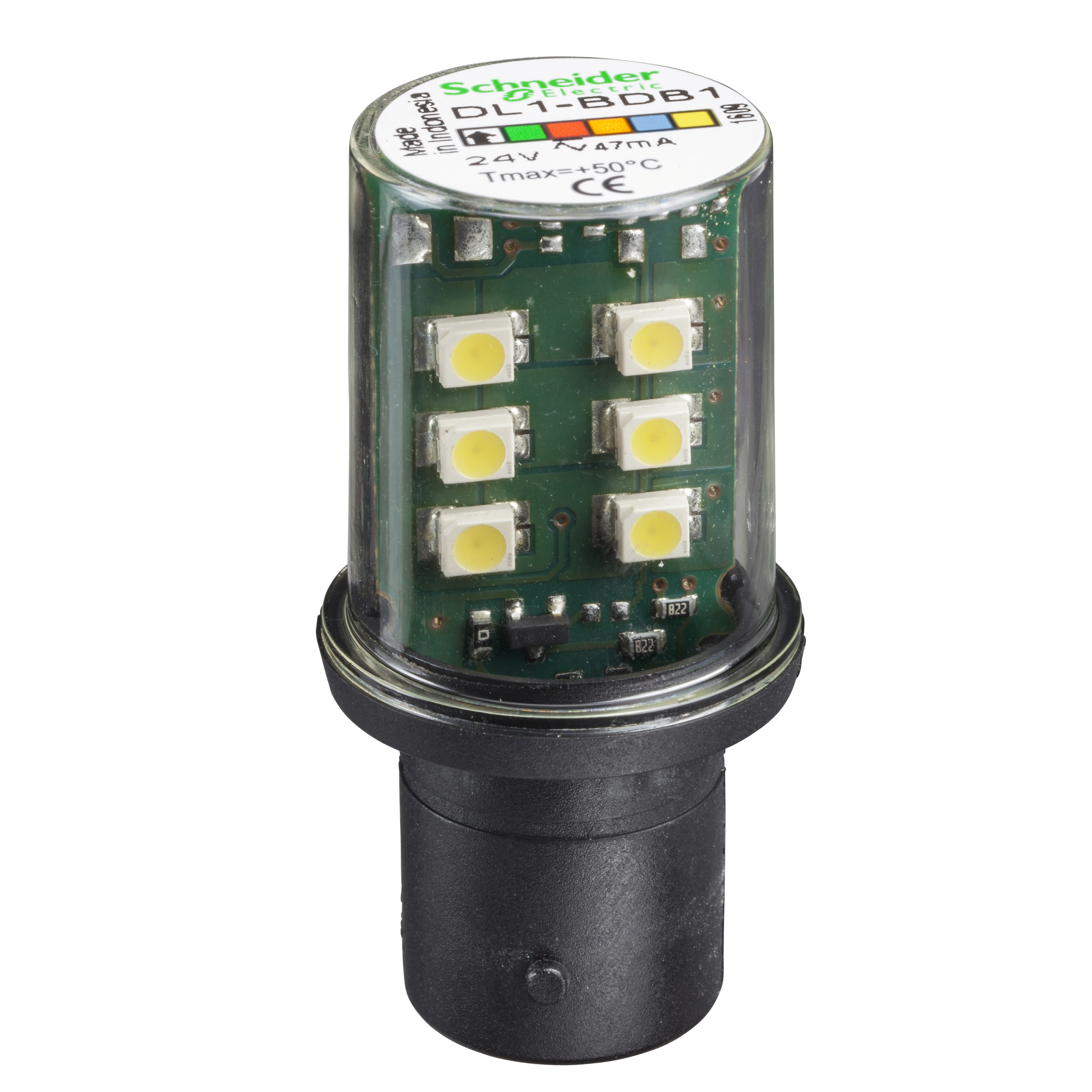 LED sijalica, BA 15d, 24 V AC/DC, bela