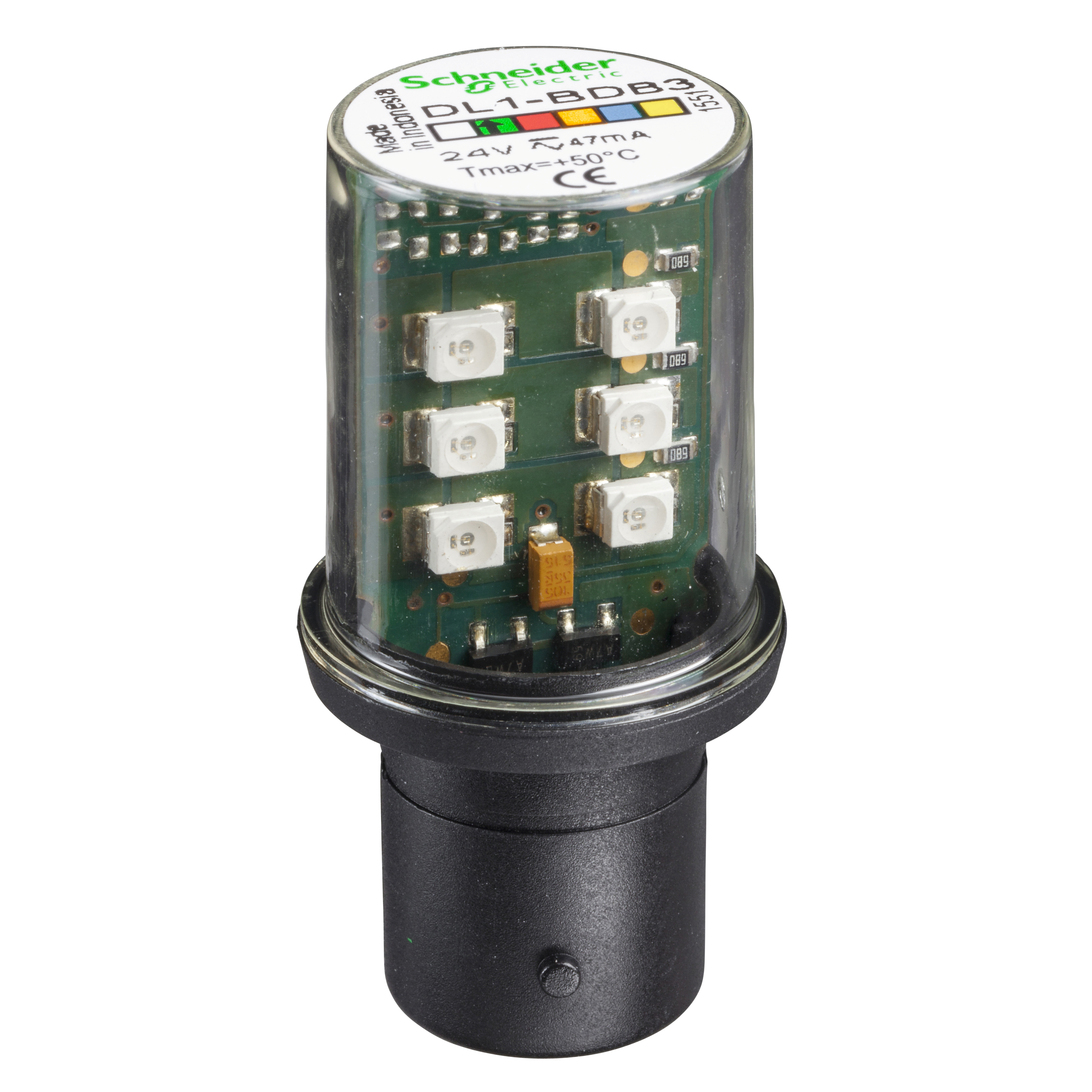 LED sijalica, BA 15d, 24 V AC/DC, zelena