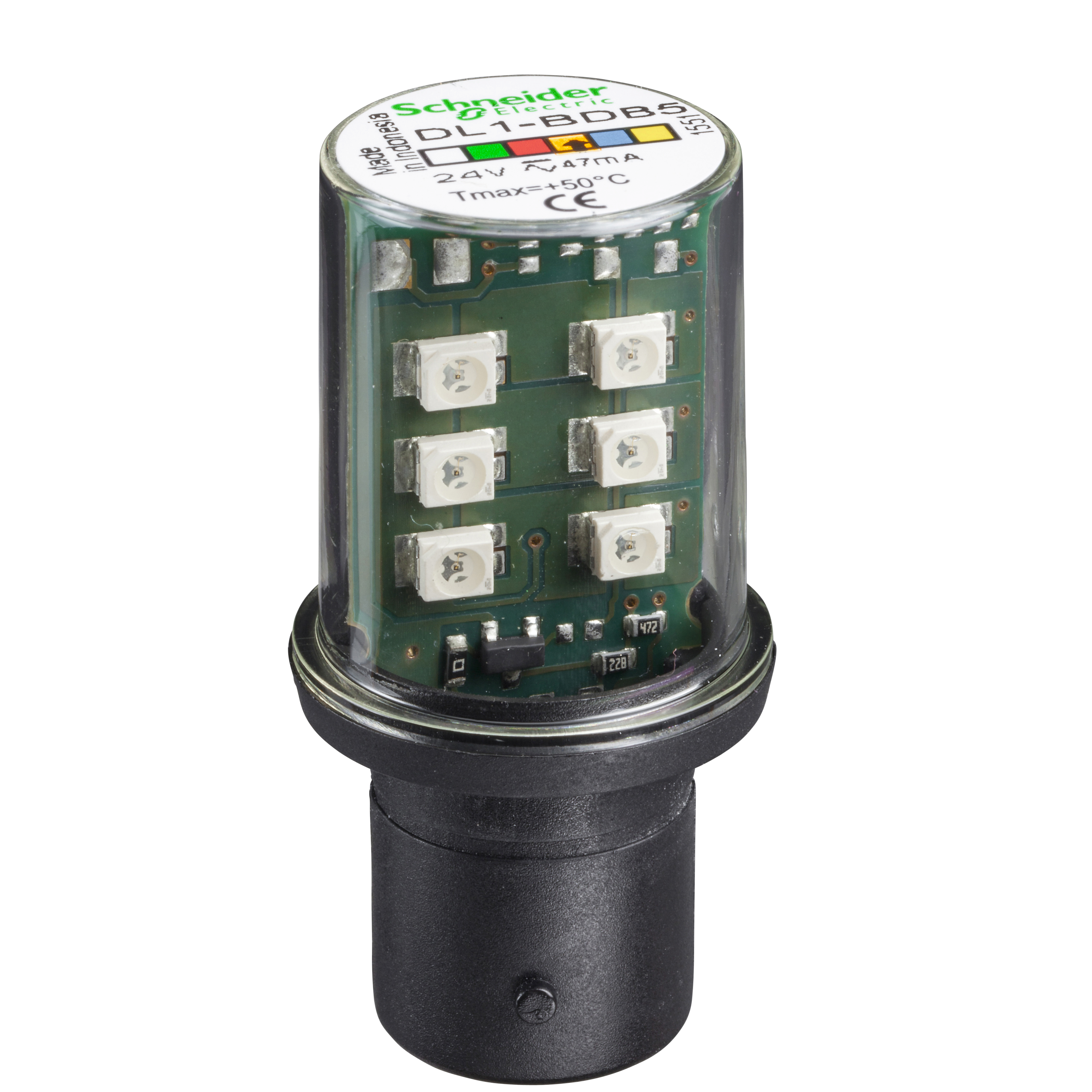 LED sijalica, BA 15d, 24 V AC/DC, narandzasta