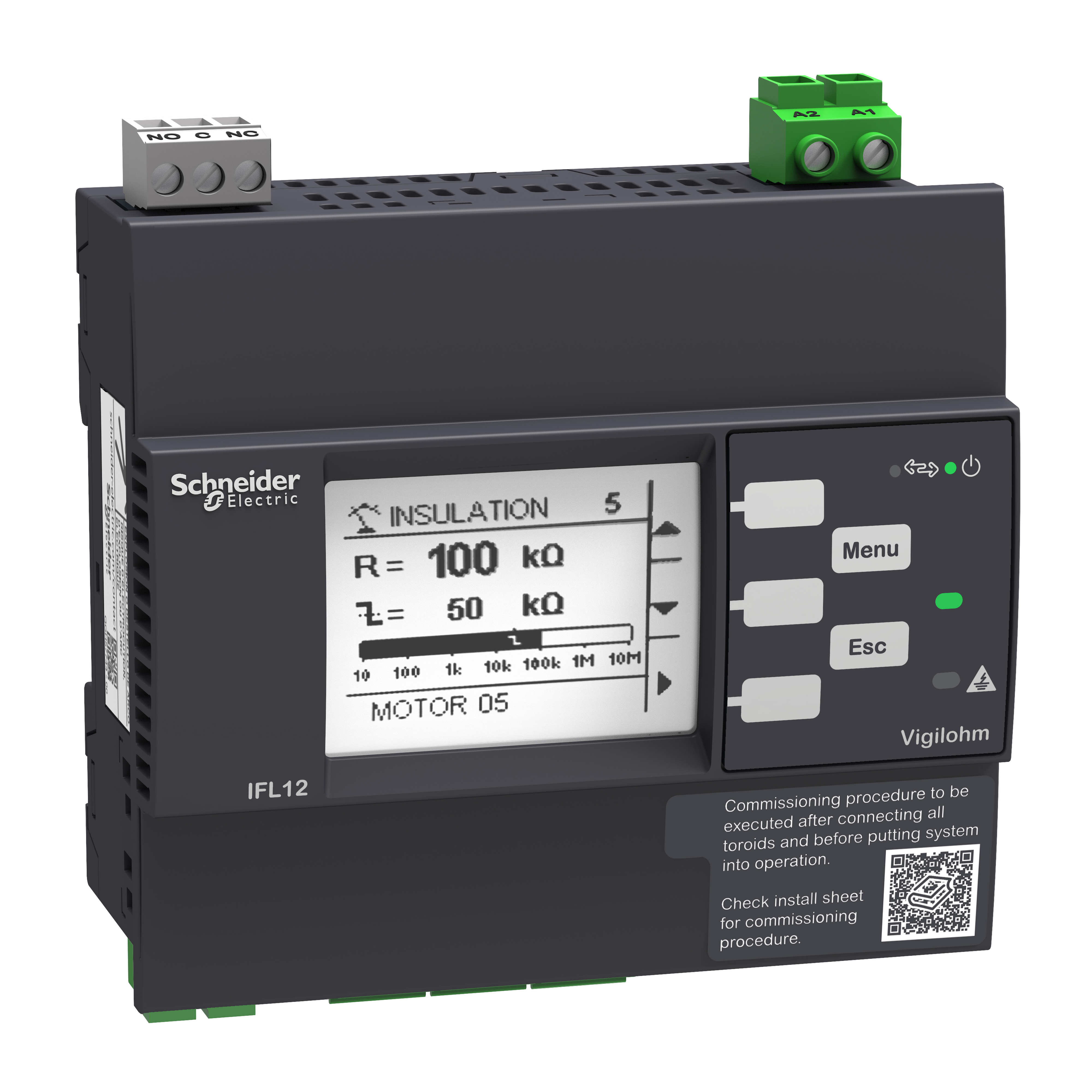 VIGILOHM: IFL12MC kontrolnik izolacije-lokator greske, 12 kanala, 110-440V AC/DC, Modbus