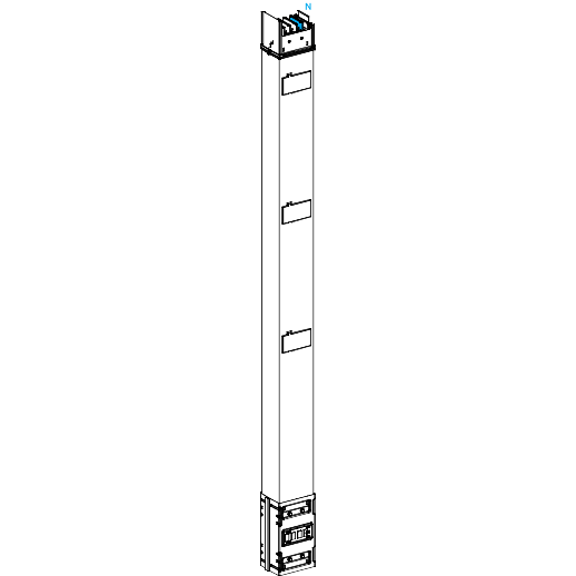 Canalis KS: vertikalni kanalni razvod 1000A, kruti, 3L+N+PE, 3 otcepa, L=2000mm