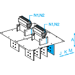 Canalis KTA: kanalni razvod 5000A, napojna jedinica, dimenzije po meri, pravi element, 3L+N+PE, N2, IP55