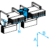 Canalis KTA: kanalni razvod 5000A, unutrasnji ugao 90°, 3L+N+PE, N1, dimenzije po merama A=301-799mm, B=300mm, IP55