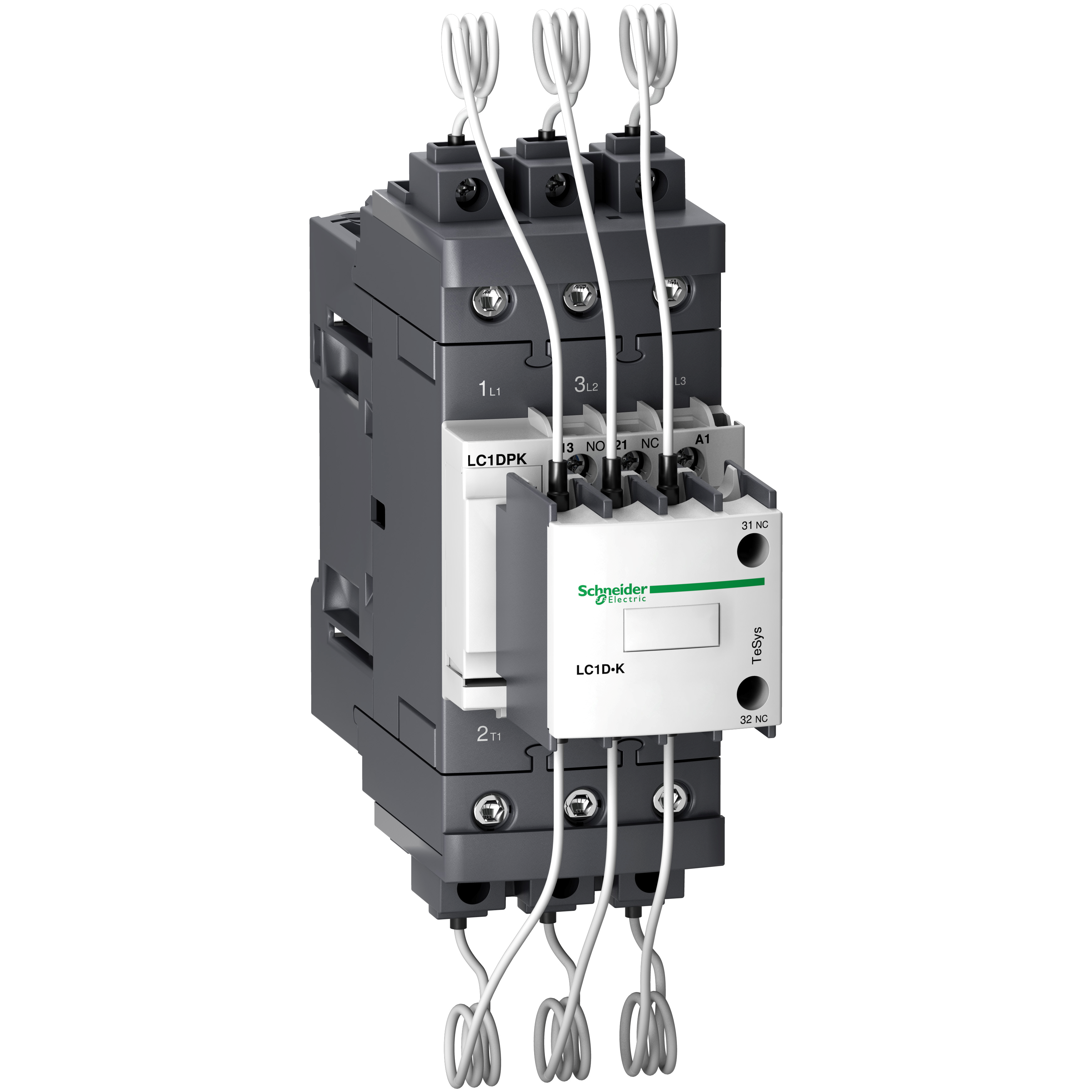 TeSys D: kontaktor, 3P, za uklj. kond. baterije 33.3kVAr/400V, kalem 400V AC, 1NO+2NC