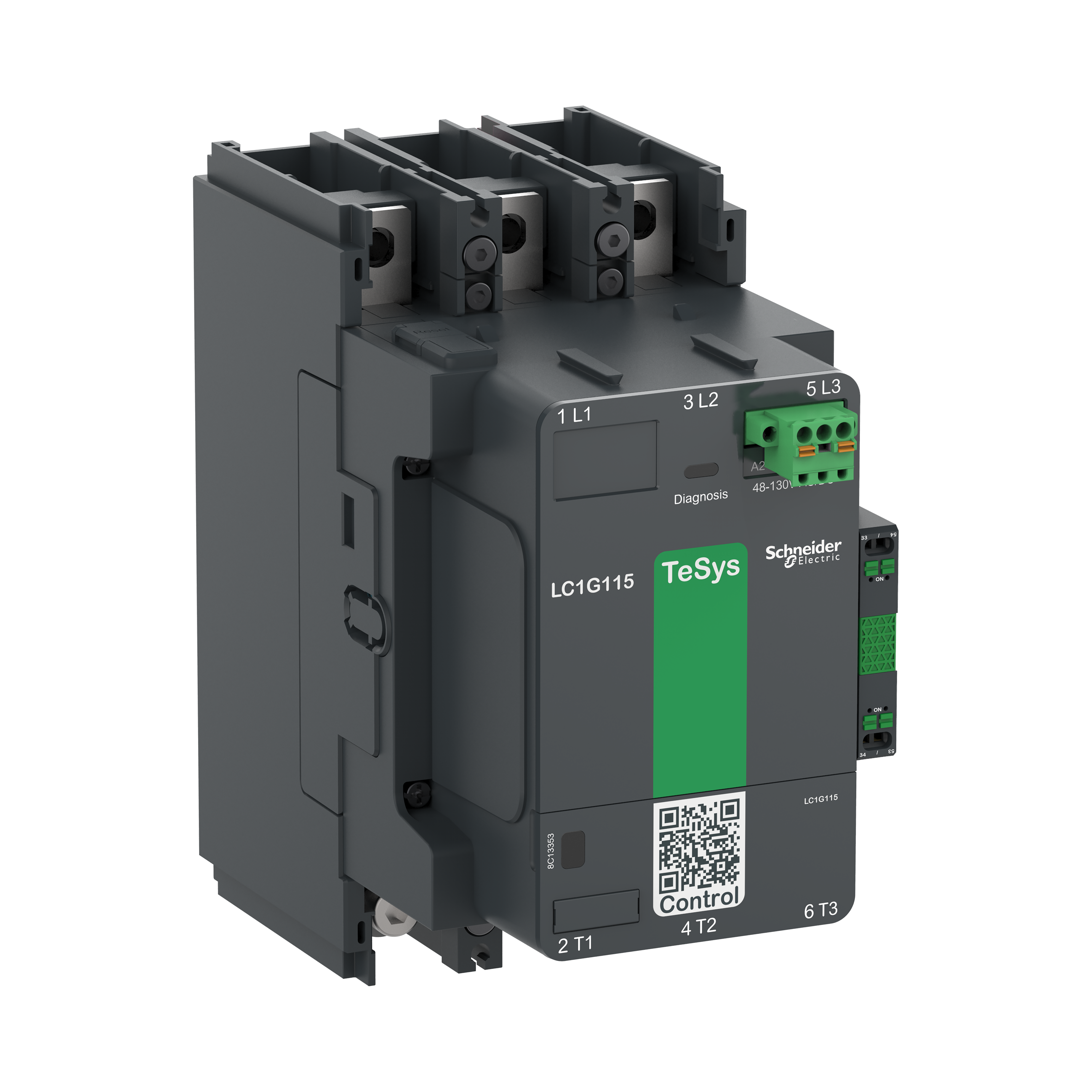 TeSys Giga: kontaktor 4P, 440A (AC-1), 330A (AC-3), kal. 100-250V AC/DC, 1NO+1NC