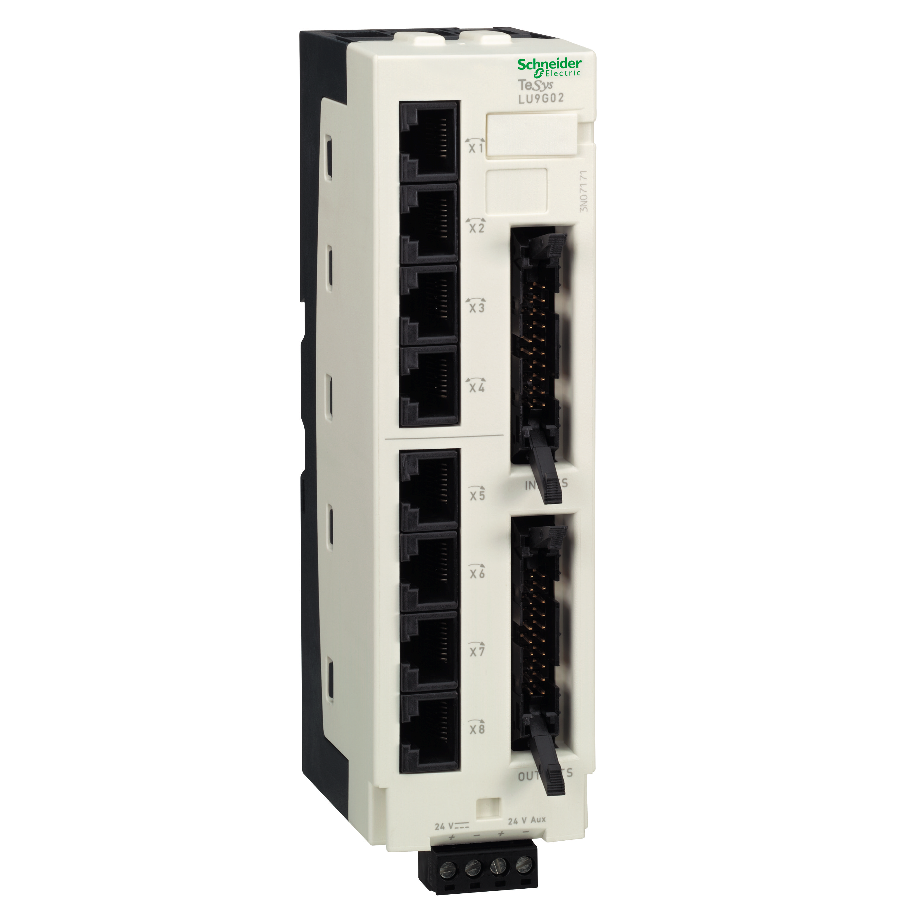 TeSys U: razdelnik za 8 motornih pokretaca 8 RJ45, 2 HE10 PLC strana, 24 V DC