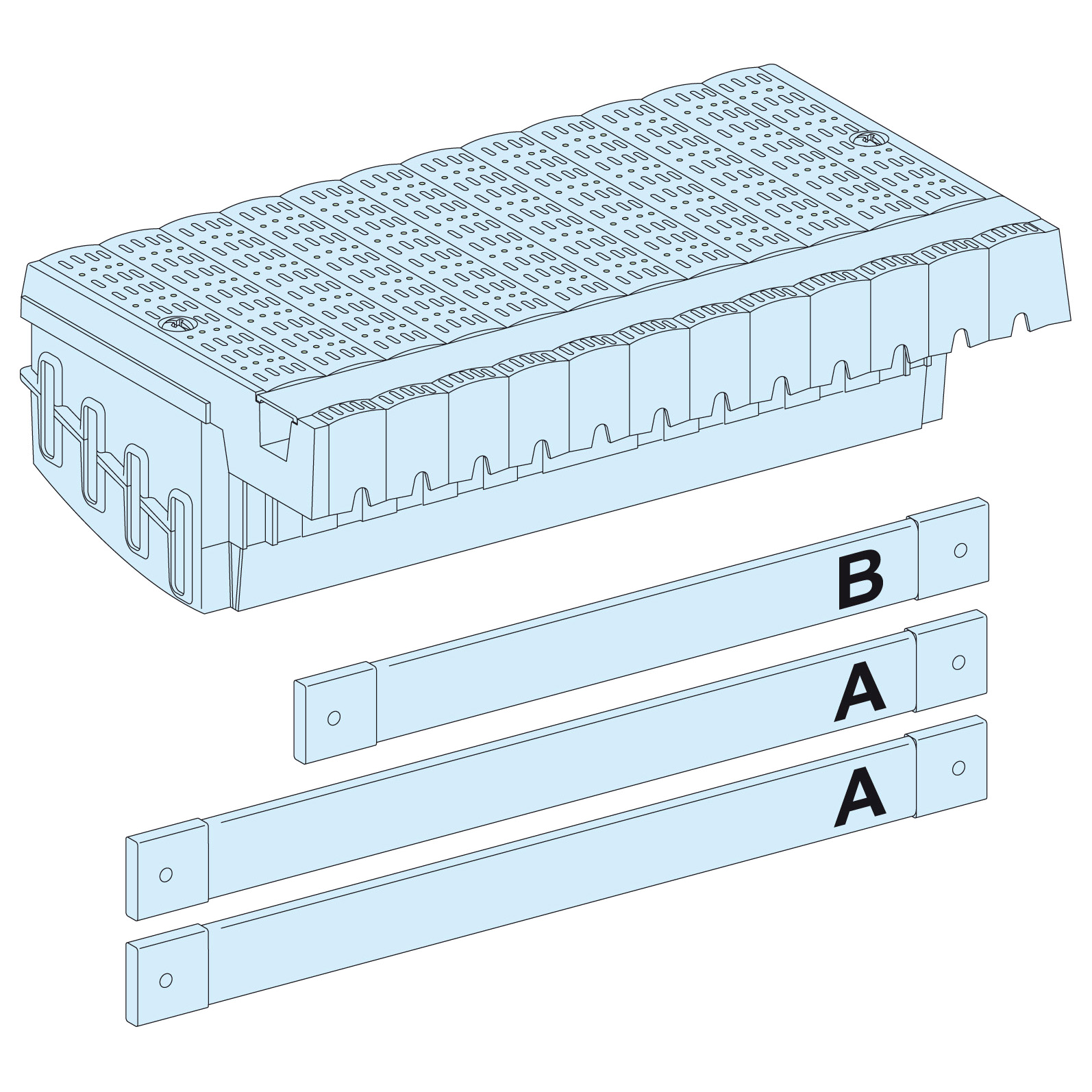 Linergy FC: Polypact blok sa konekcijom na vertikalne ravne ili Linergy sabirnice za NSX100/250, 4x3P, F ili plug-in, 800A