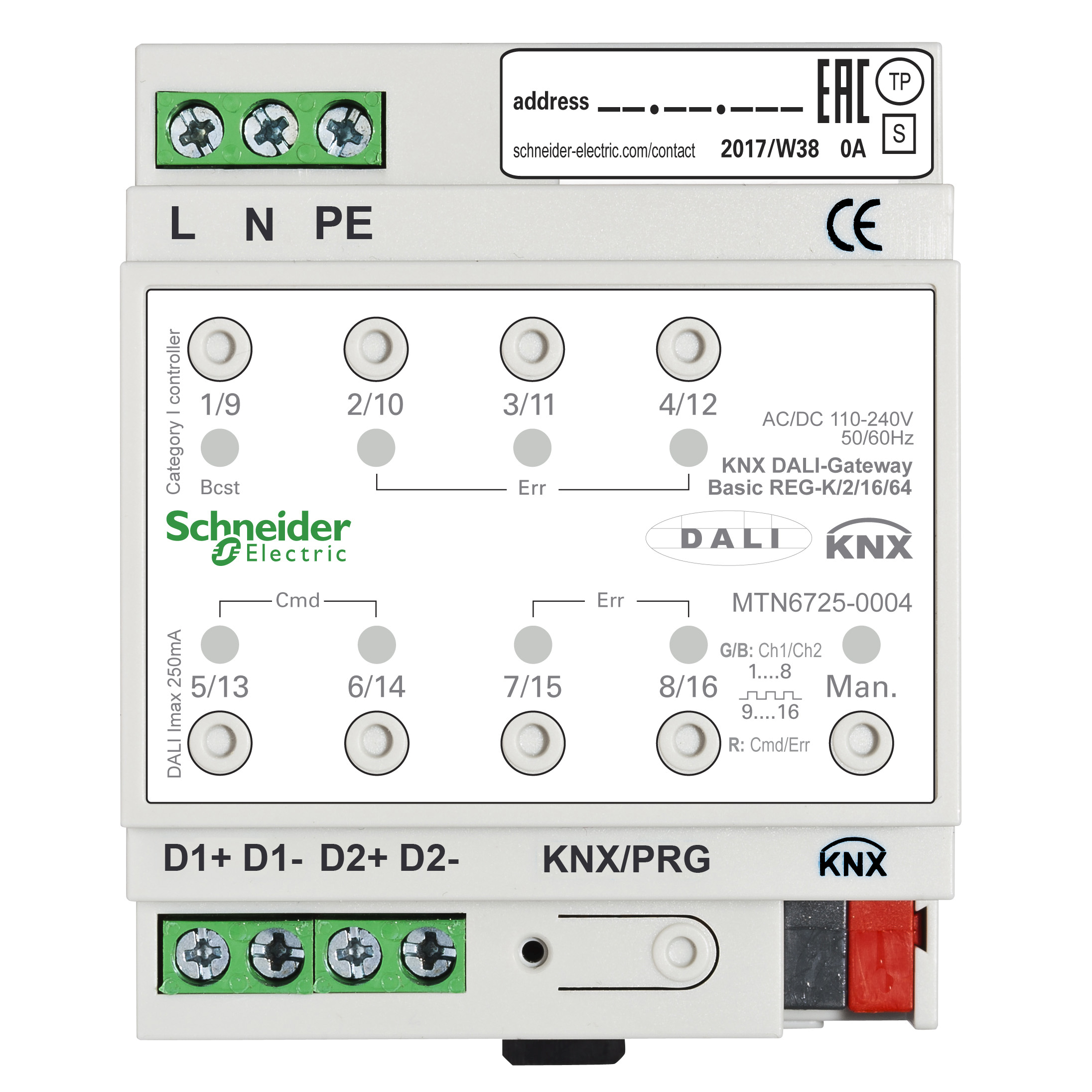 KNX DALI-GATEWAY BASIC REG-K/2/16/64