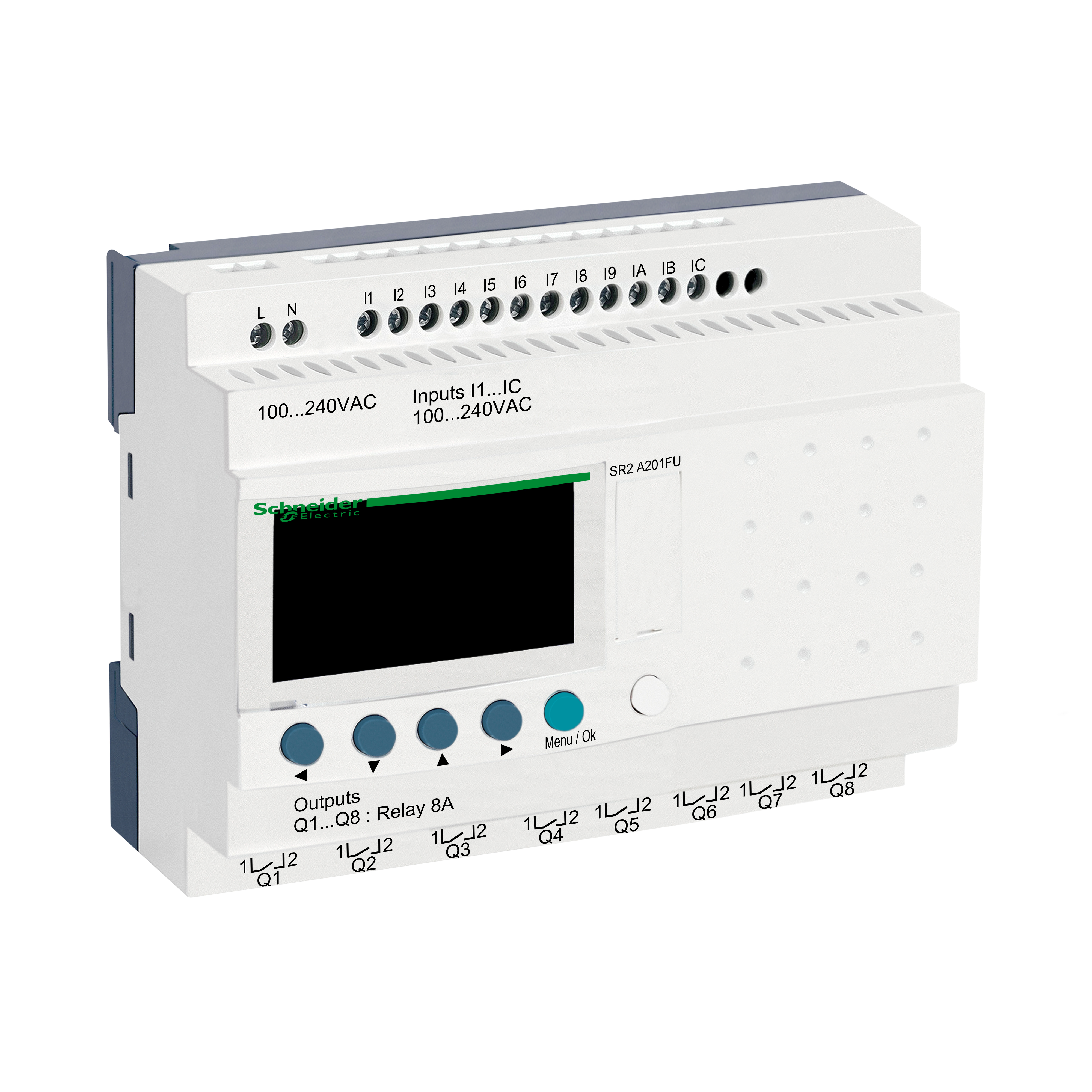 ZELIO: programabilni relej, 12 ulaza, 8 relejna izlaza, napajanje 100-240V AC, sa displejom i satom