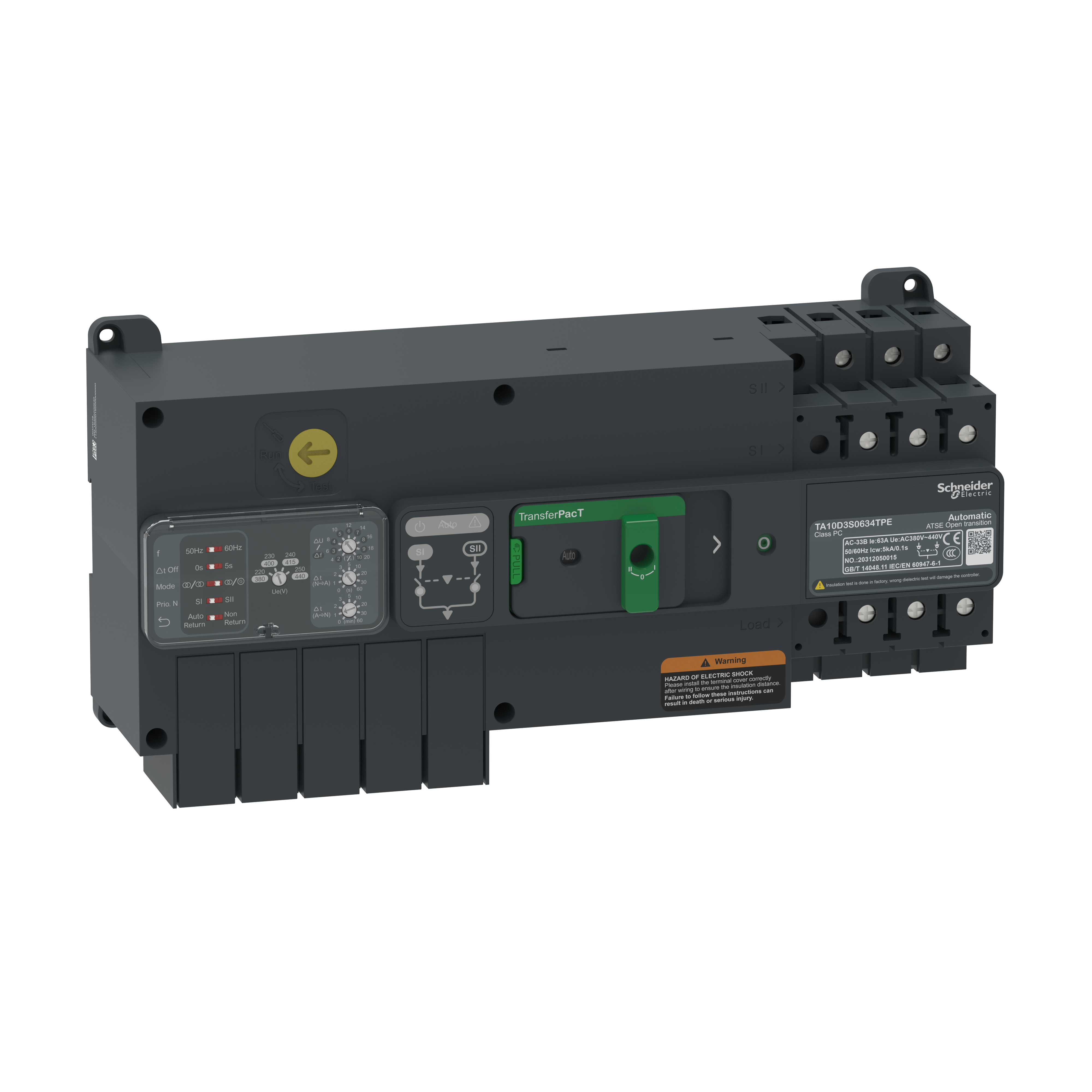 TransferPacT Automatic: automatski changeover rastavljač, uređaj za promenu izvora napajanja, 160/80A, 400V, 3P