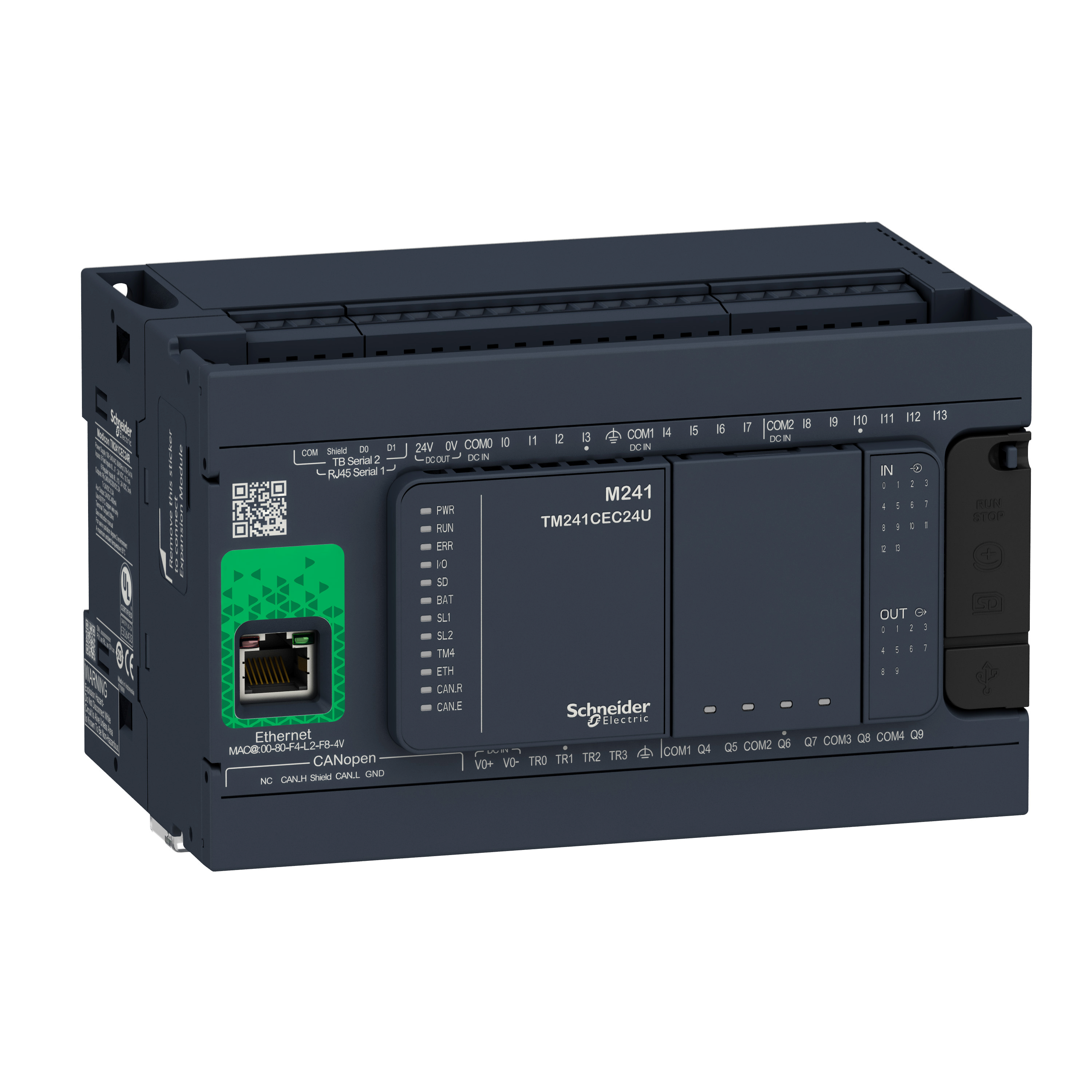 Modicon M241: kontroler, 24 I/O, Ethernet CAN master