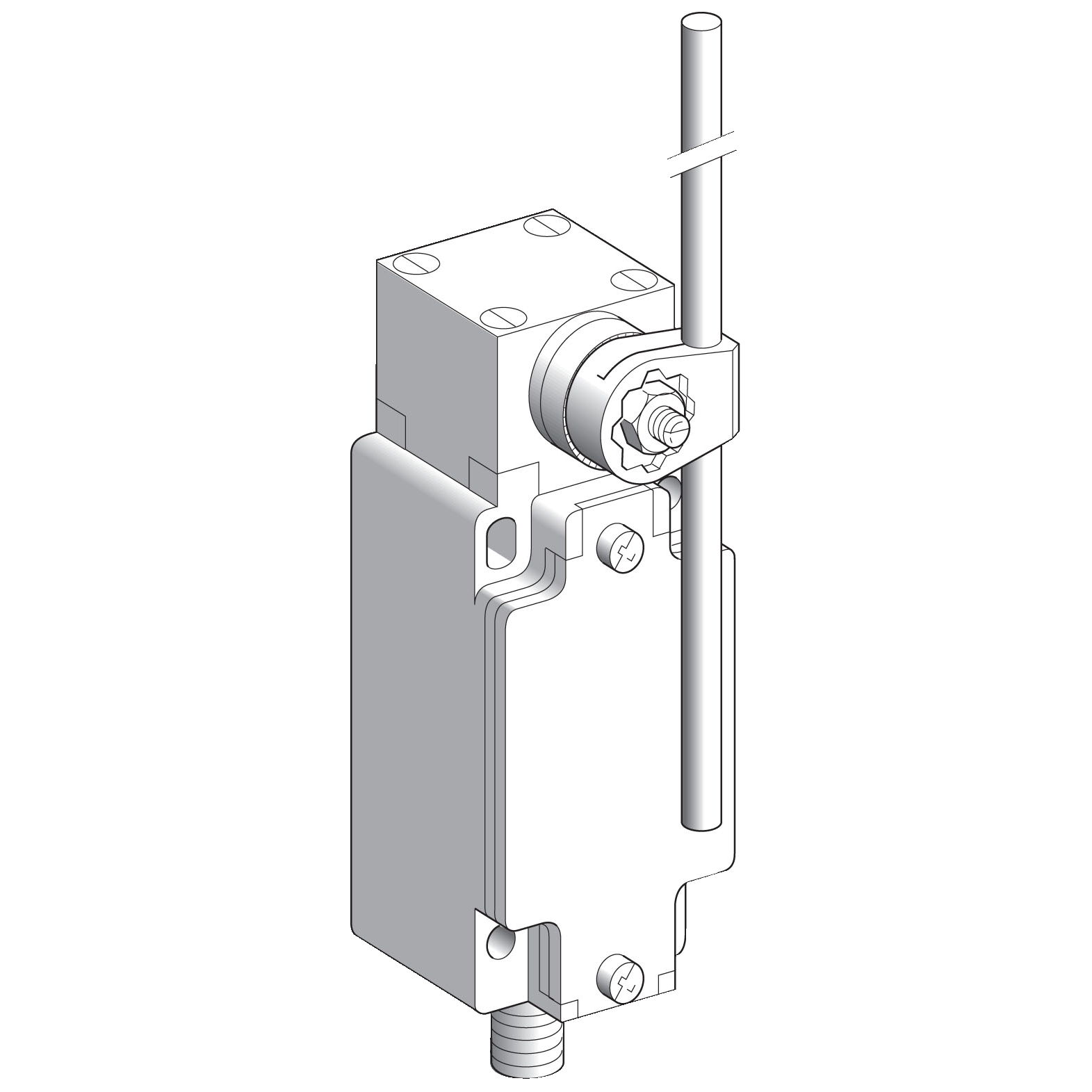 Krajnji prekidac, metalni, okrugla termoplasticna sipka, 1NO+1NC, konektor M12, IP 66