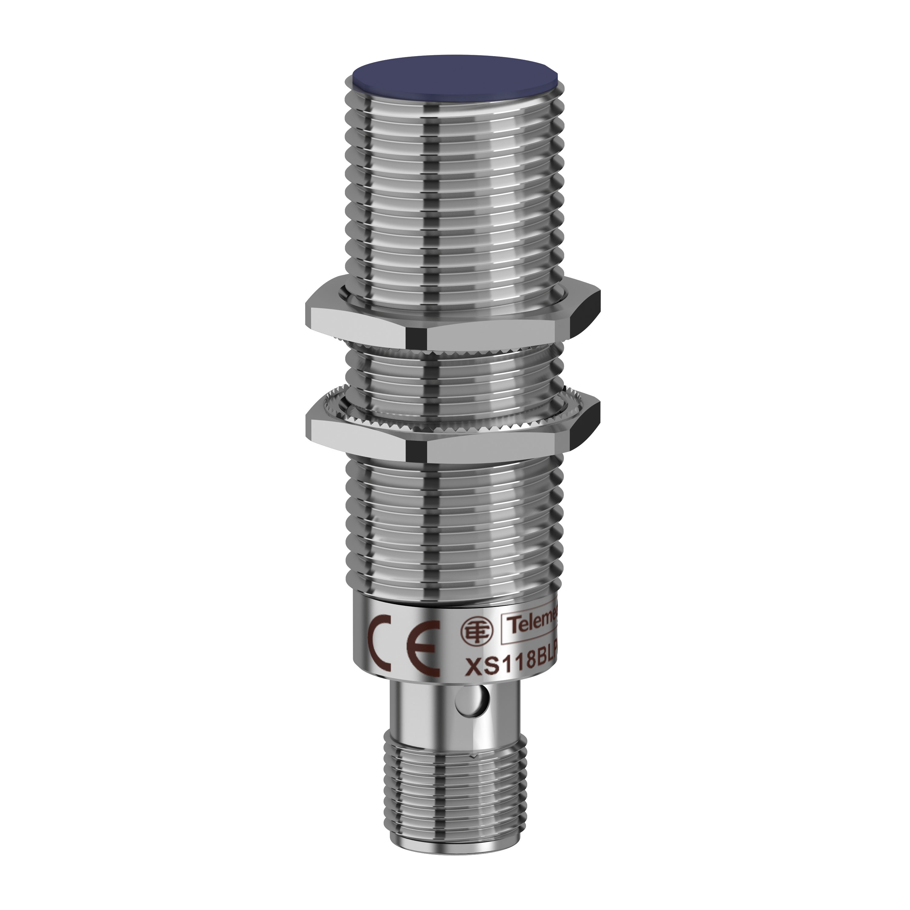 Induktivni senzor M18, L=64mm, Sn=5mm, tip 3 provodnika, 1NO, NPN, napon napajanja 12-24V DC, M12 konektor, IP 67